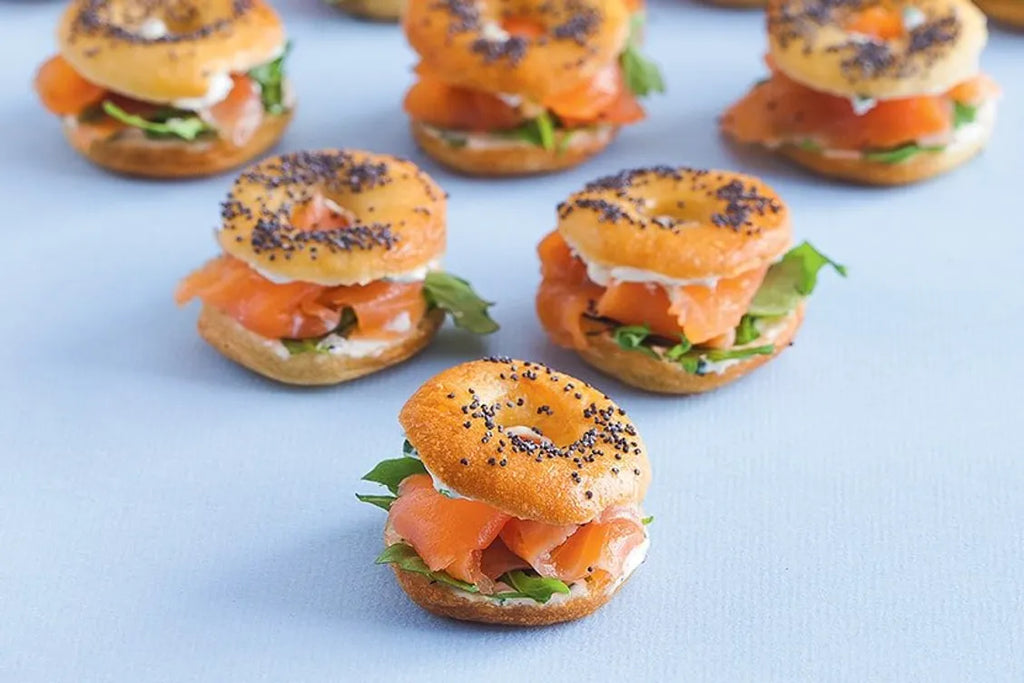 Puffy Bagel with Cream Cheese and Smoke Salmon