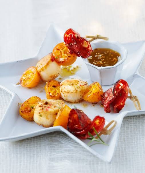 Snacked Scallop with grilled chorizo and lime