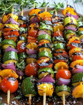 Méditerranean Vegetables Skewer, Pesto and Olive oil and origano
