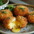 Fried Potatoes Cromesqui with melted cheese