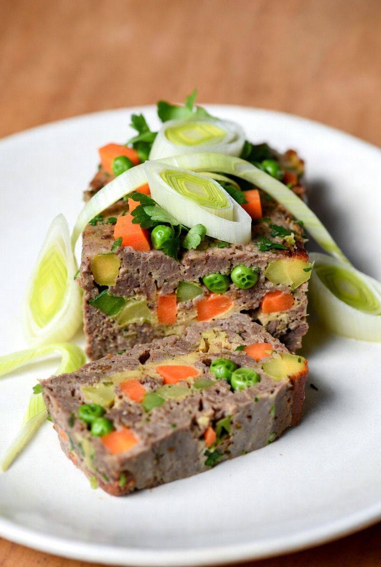 Beef Terrine with Leeks, Peas & Carrots